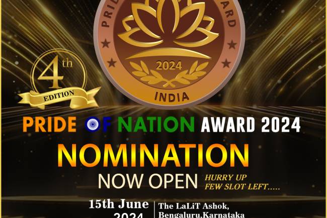Pride of Nation Award 2024 15th June 2024,Hotel The LaLiT Ashok Bengaluru, Karnataka